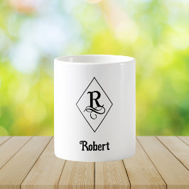 Elegantes geometrisches Initial-Monogramm R Kaffeetasse