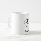 Elegantes geometrisches Initial-Monogramm R Kaffeetasse (Vorderseite Links)