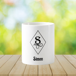 Elegantes geometrisches Initial-Monogramm S Kaffeetasse