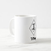 Elegantes geometrisches Initial-Monogramm T Kaffeetasse (Vorderseite Links)