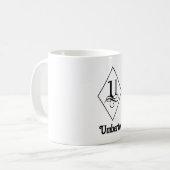 Elegantes geometrisches Initial-Monogramm U Kaffeetasse (Vorderseite Links)