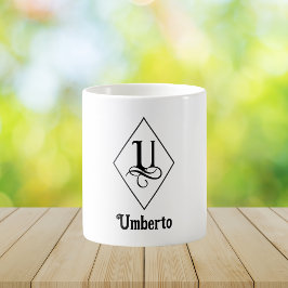 Elegantes geometrisches Initial-Monogramm U Kaffeetasse