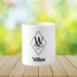 Elegantes geometrisches Initial-Monogramm W Kaffeetasse