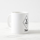 Elegantes geometrisches Initial-Monogramm X Kaffeetasse (Vorderseite Links)