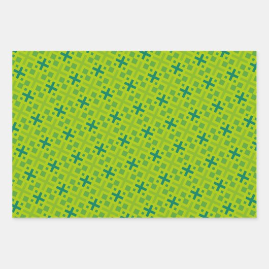Elegantes geometrisches Kreuzrechteck-Muster Geschenkpapier Set (Vorderseite 3)