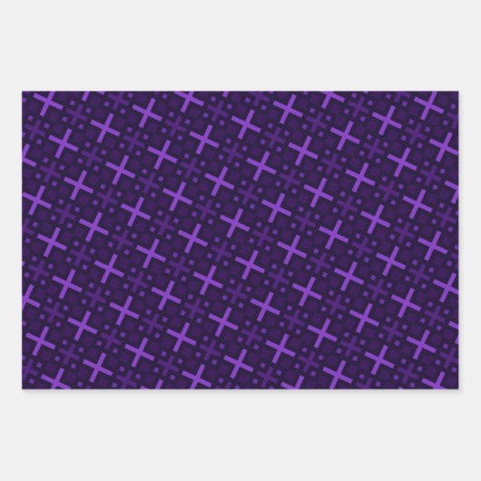 Elegantes geometrisches Kreuzrechteck-Muster Geschenkpapier Set (Vorderseite 2)
