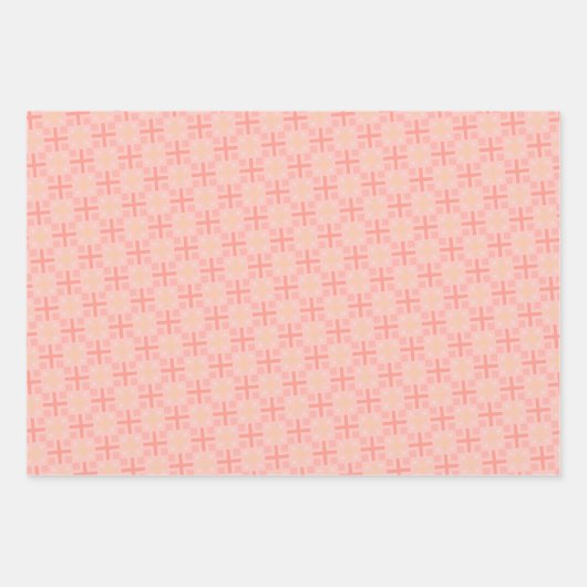 Elegantes geometrisches Kreuzrechteck-Muster Geschenkpapier Set (Vorderseite)