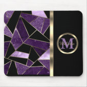 Elegantes geometrisches Lila Abstraktes Muster Mousepad (Vorne)