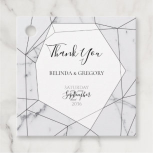 Elegantes geometrisches Marble-Hochzeitsgeschenk Geschenkanhänger
