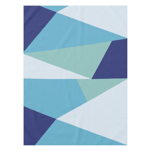 Elegantes geometrisches Marineblau und grüne Paste Tischdecke (Vorderseite)