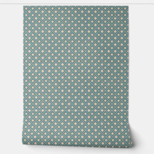 Elegantes geometrisches Muster Aquamarin und Perl Tapete