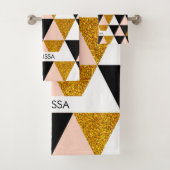 Elegantes geometrisches Muster Badhandtuch Set (Insitu)