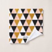 Elegantes geometrisches Muster Badhandtuch Set (Waschlappen)