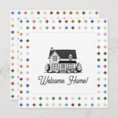 Elegantes, geometrisches Muster Feiertagskarte (Vorne/Hinten)