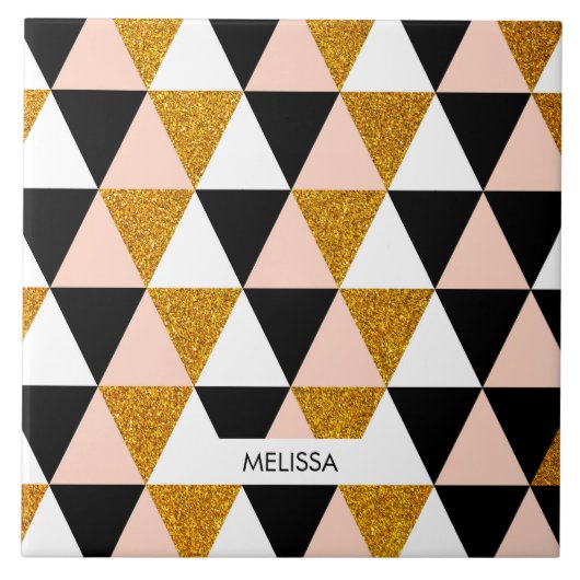 Elegantes geometrisches Muster Fliese (Vorderseite)