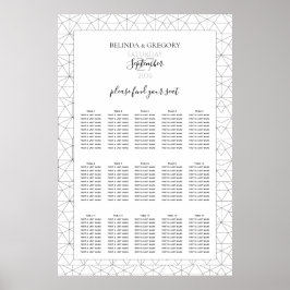 Elegantes geometrisches Muster für Hochzeitssattel Poster