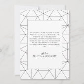 Elegantes geometrisches Muster Hochzeit Dankeschön Dankeskarte (Vorderseite)