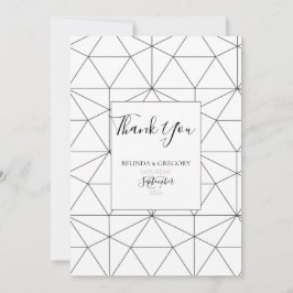 Elegantes geometrisches Muster Hochzeit Dankeschön Dankeskarte