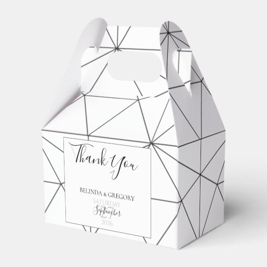 Elegantes geometrisches Muster Hochzeit Geschenkschachtel (Vorderseite)