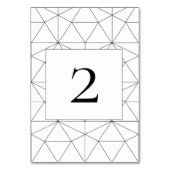 Elegantes geometrisches Muster Hochzeit Tischnummer (Rückseite)
