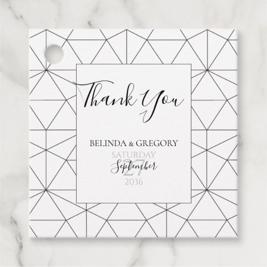 Elegantes geometrisches Muster Hochzeitsgeschenke  Geschenkanhänger (Vorderseite)