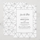 Elegantes geometrisches Muster Hochzeitsszenario s Save The Date (Vorne/Hinten)