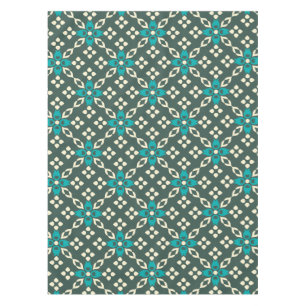 Elegantes geometrisches Muster im Vintagen und Aqu Tischdecke