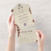 Elegantes geometrisches Muster islamischer Hochzei All In One Einladung (Abreißen)