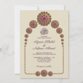 Elegantes geometrisches Muster islamischer Hochzei Einladung (Vorderseite)