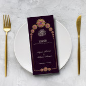 Elegantes geometrisches Muster islamischer Hochzei Menükarte