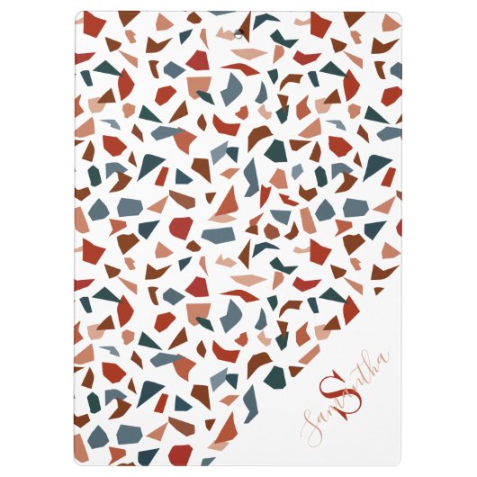 Elegantes geometrisches Muster Klemmbrett (Rückseite)