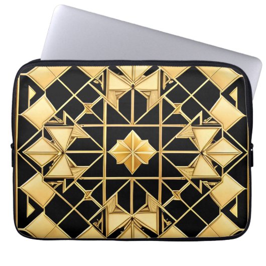 Elegantes geometrisches Muster Laptopschutzhülle (Vorderseite)