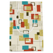 Elegantes geometrisches Muster Mitte des Jahrhunde Mittlere Geschenktüte (Vorderseite)