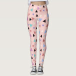 Elegantes geometrisches Muster rosa lila Minze sch Leggings<br><div class="desc">Modernes und farbenfrohes geometrisches Design mit dreieckigen Mustern und rosafarbenem Hintergrund.</div>