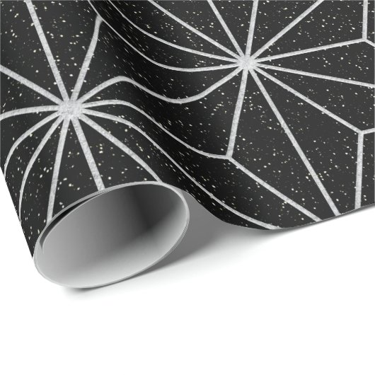 Elegantes geometrisches Muster - Silber u. Geschenkpapier (Rolleneckpunkt)