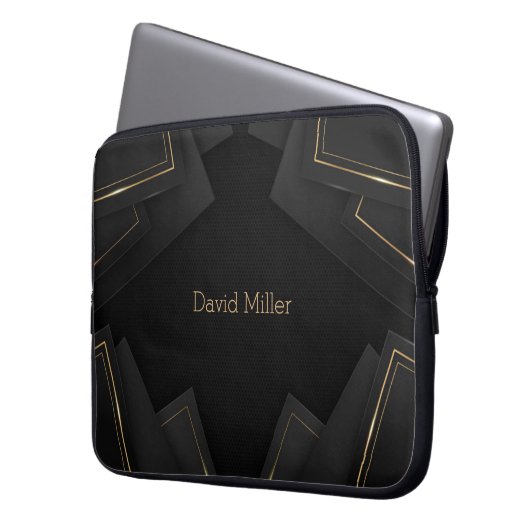 Elegantes geometrisches Muster und individuelle An Laptopschutzhülle (Vorderseite Links)
