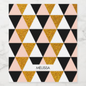 Elegantes geometrisches Muster Weinetikett (Einzelnes Label)