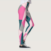 Elegantes geometrisches pastellfarbenes Rosa Smara Leggings (Rechts)