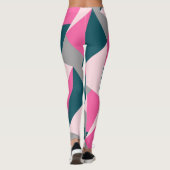 Elegantes geometrisches pastellfarbenes Rosa Smara Leggings (Rückseite)