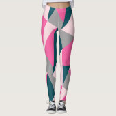 Elegantes geometrisches pastellfarbenes Rosa Smara Leggings (Vorderseite)