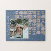 Elegantes geometrisches Personalisiertes Foto Puzzle (Horizontal)