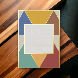 Elegantes geometrisches Retro Wedding Gold Folieneinladung