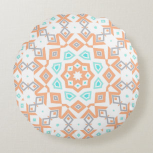 Elegantes geometrisches Retromuster Rundes Kissen