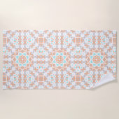 Elegantes geometrisches Retromuster Strandtuch (Vorderseite)