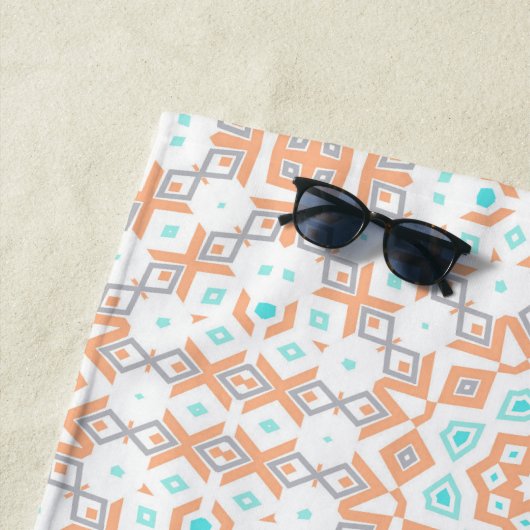 Elegantes geometrisches Retromuster Strandtuch (Beispiel)