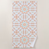 Elegantes geometrisches Retromuster Strandtuch (Vorderseite)