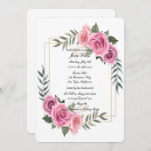 Elegantes geometrisches rosa Brautparty Einladung (Vorne/Hinten)