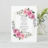 Elegantes geometrisches rosa Brautparty Einladung (Stehend Vorderseite)