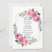 Elegantes geometrisches rosa Brautparty Einladung (Vorderseite)