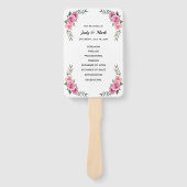 Elegantes geometrisches Rosa-Hochzeitsprogramm Fan Fächer (Vorderseite)